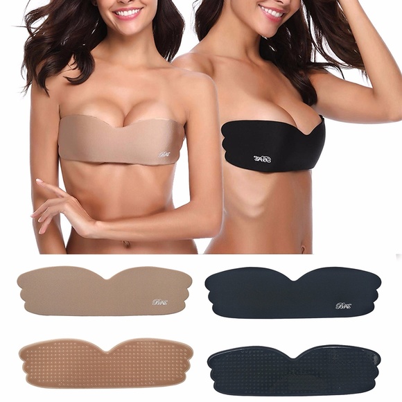 3 Pack Adhesive Push Up Strapless Invisible Backless Bras - Picture 1 of 8